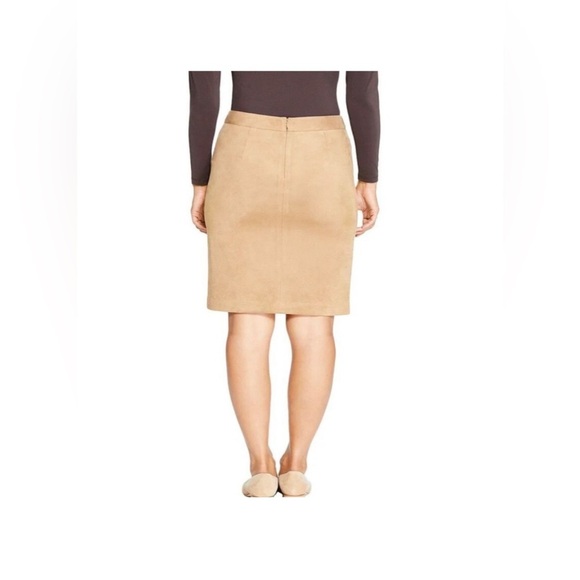 J McLaughlin Tan Skirt Sonya Faux Suede Pencil Midi Skirt Tan Size 12 - Picture 15 of 15
